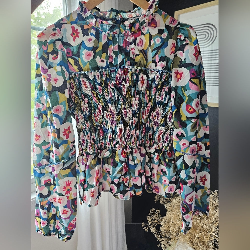 TCEC Floral Smocked Women's Top